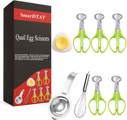 Skiennix Quail Egg Scissors Set - Stainless Steel Egg Yolk Separator & Cutter for Quick Breakfast Prep | 5PCS