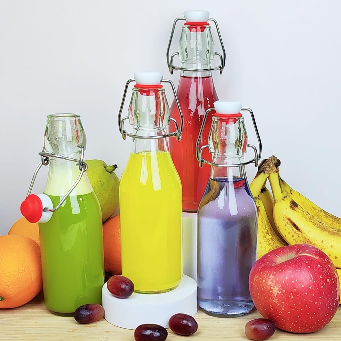 NEWMIAO 12 Pack 8 oz Swing Top Glass Bottles, 250 ml Glass Beer Bottles with Airtight Flip Lids Rubber Seal for Vanilla Extract, Home Brewing, 2nd Fermentation, Kombucha, Juice, Soda, Limoncello