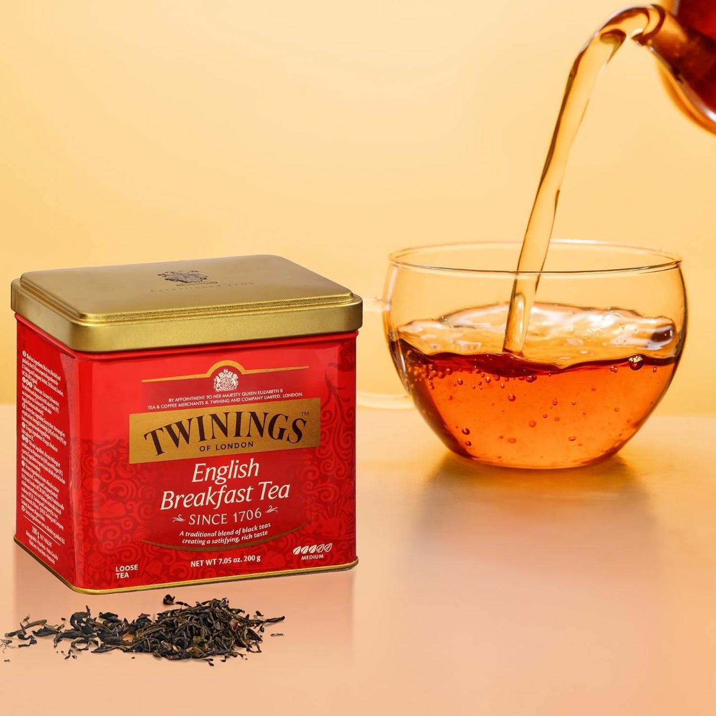 Twinings English Breakfast Loose Tea - Smooth & Robust Black Tea Leaves, 7.05 Ounce Tin