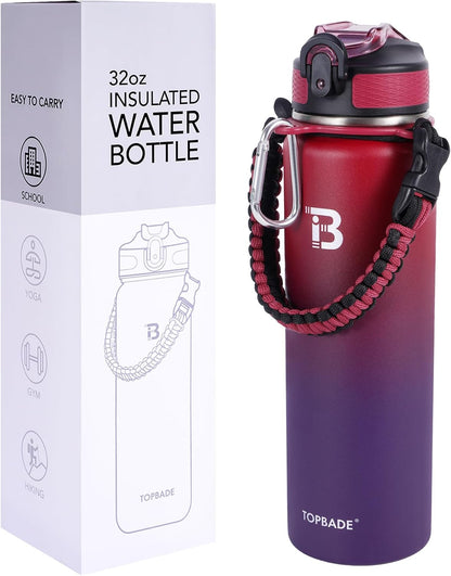 Skiennix 32oz Insulated Water Bottle - Stainless Steel With Straw & Spout Lid | Ideal for Gym & Outdoor Use