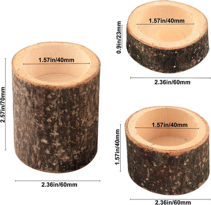 Regine Switzerland Wooden Tea Light Candle Holders - Personalized Vintage Votive Set of 12 for Rustic Centerpieces