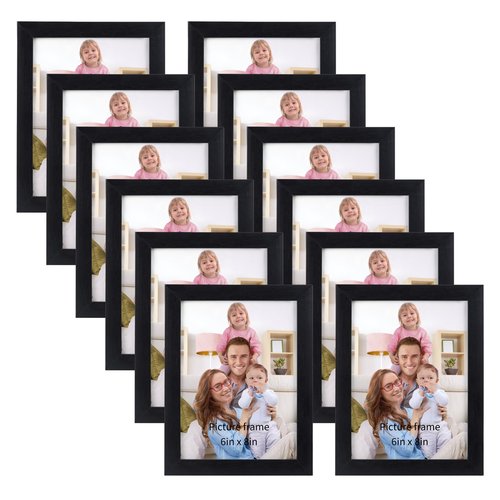 Giftgarden 6x8 Picture Frame Black 6 x 8 Photo Frames Bulk for Wall or Tabletop Display, 12 Pack