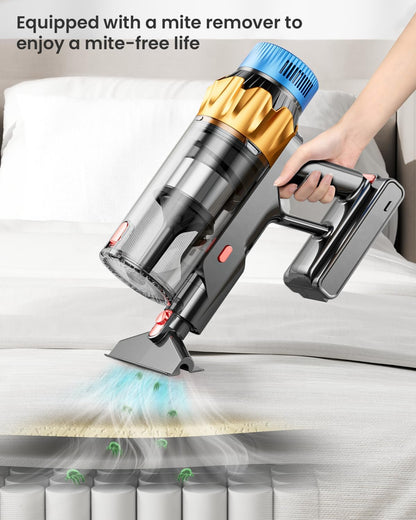 Skiennix Cordless Vacuum Cleaner - 650W, 55KPA Suction, 70 Mins Runtime | Lightweight & Anti-Tangle Design for Home & Pet Hair