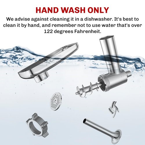 FGREEBLE Meat Grinder Attachment for KitchenAid Stand Mixer, Meat Grinder for KitchenAid Mixer With 4 Grinding Plates, 3 Sausage Stuffer Tubes and 2 Cutting Blades, Attachment for Kitchenaid Mixers