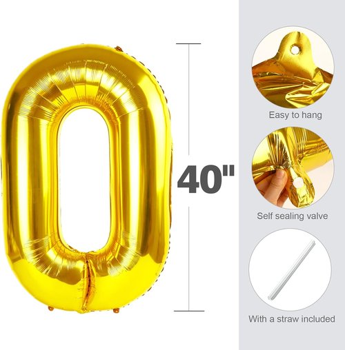 30th Birthday Decorations - Gold Number 30 Balloons for Memorable Celebrations | Perfect for Parties
