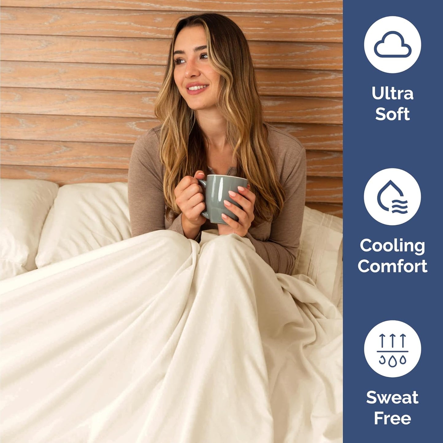 Skiennix Twin Size 3 Piece Sheet Set - Comfy, Breathable & Cooling Bedding - Ultra-Soft, Deep Pockets, Off White