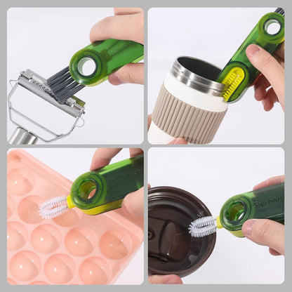 Skiennix 3-in-1 Cup Lid Gap Cleaning Brush Set - Multifunctional Silicone Kitchen Tools