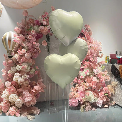 Skiennix Cream Heart Balloons - 18 Inch White Foil Heart Balloons | 12PCS Romantic Party Decor