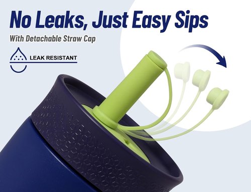 DLOCCOLD 12 oz Insulated Stainless Steel Tumbler - Reusable Sippy Cup with Leak-Proof Straw Lid | Easy to Clean, Travel-Friendly