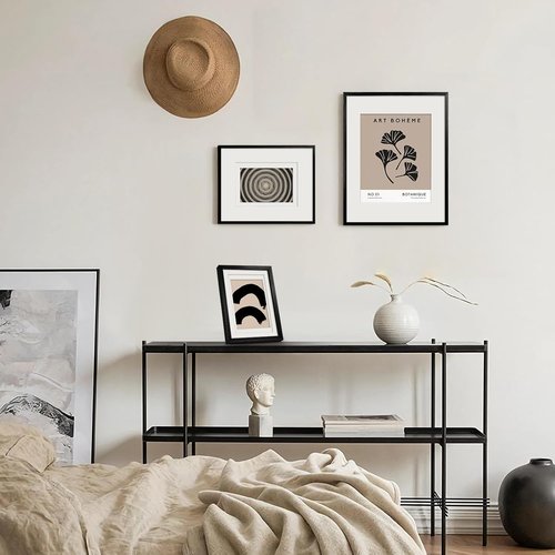 Egofine Aluminum Picture Frame - Versatile 8x10 Display with Mats for 4x6/5x7 Photos - Black