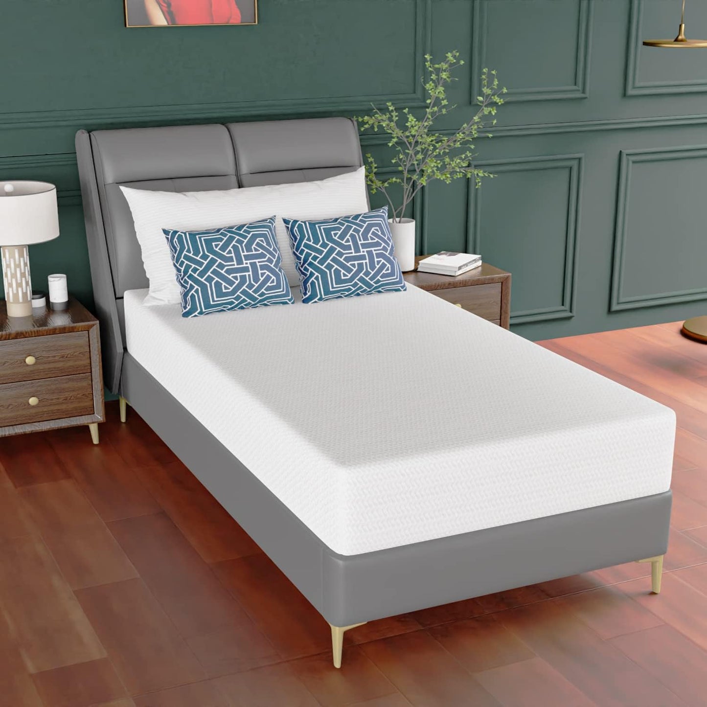 PayLessHere Twin Mattress - Green Tea Memory Foam, CertiPUR-US Certified, Medium-Firm, Removable Cover, Fiberglass Free