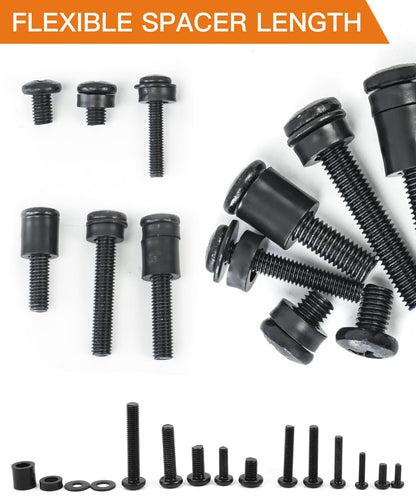 Universal TV Mounting Hardware Screw Kit Set with Box - M4 M5 M6 M8 Screws and Washers Spacers, Replacement Screws for TV VESA Mounting, Fits Most TV/Monitor up to 80 inch