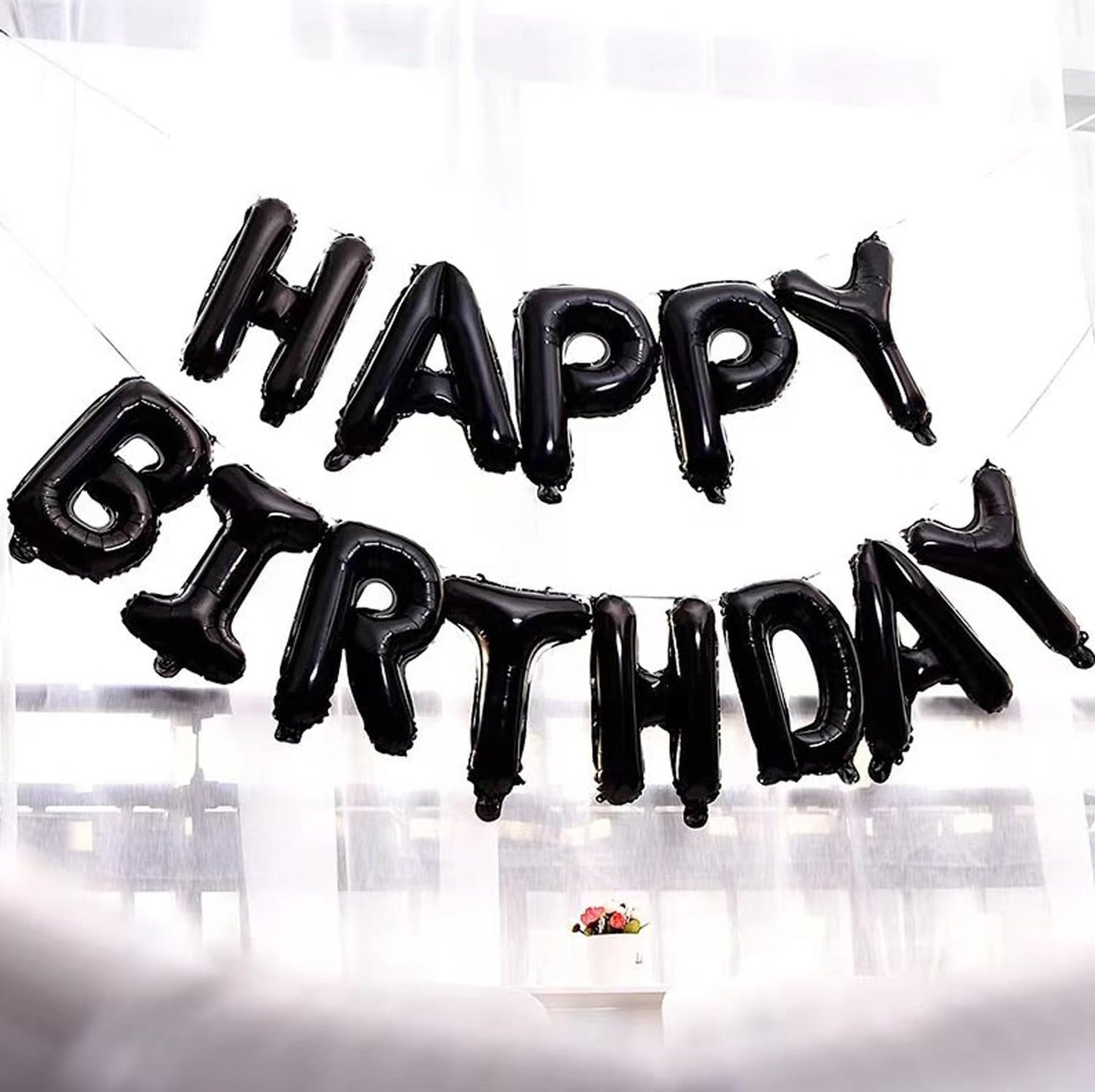 Skiennix 16" Foil Personalized Name Balloons - Custom Mylar Birthday & Event Decor | 85 PCS Set (Black)