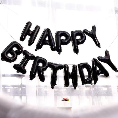 Skiennix 16" Foil Personalized Name Balloons - Custom Mylar Birthday & Event Decor | 85 PCS Set (Black)