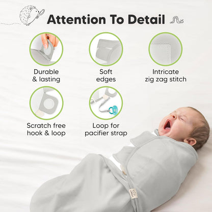 Organic Baby Swaddle Sleep Sacks by [Brand Name] - Soft & Snug for Newborns 0-3 Months | 3-Pack in Sage, XS