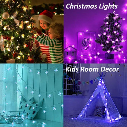 Minetom Star String Lights - 33 ft Color Changing Lights with Remote & Timer for Bedroom, Patio, Party