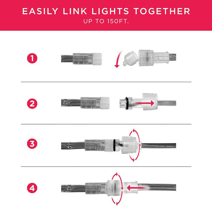 UltraPro LED Rope Lights - 50ft Premium Smoke Black | Warm White 3000K | Flexible & Durable Indoor/Outdoor Lighting