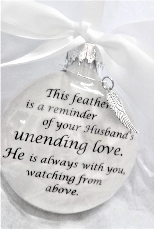 Memorial Christmas Ornament Husband's Unending Love Sympathy Gift