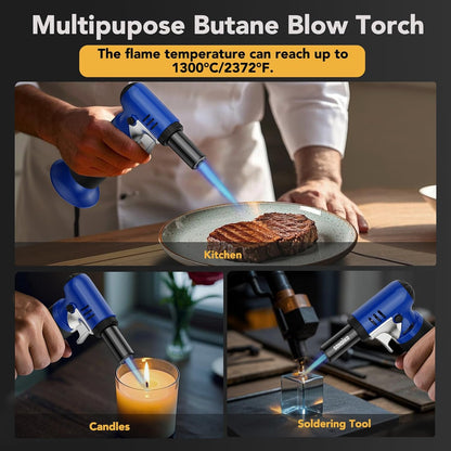 Sondiko Butane Torch Lighter - Refillable Soldering Tool with Adjustable Flame & Visible Fuel Window