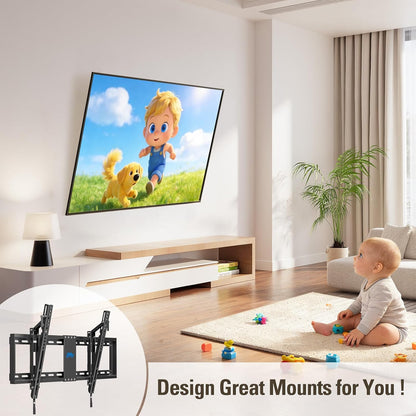 Mounting Dream Tilt TV Wall Mount - Fits 42-70 Inch TVs | Tilts Up to 20° | VESA 200x100 to 600x400mm | 132 lbs Capacity