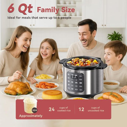 Instant Pot Electric Pressure Cooker - 6 Qt Programmable with IMD Touchscreen & 9 Functions | 1000W Silver