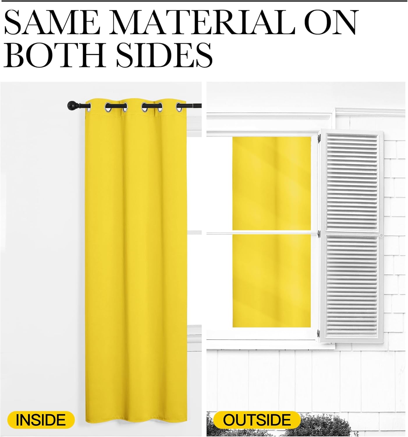 NICETOWN Thermal Insulated Window Curtain Panels - Bright Yellow Grommet Drapes, 34x54 Inch (1 Pair)