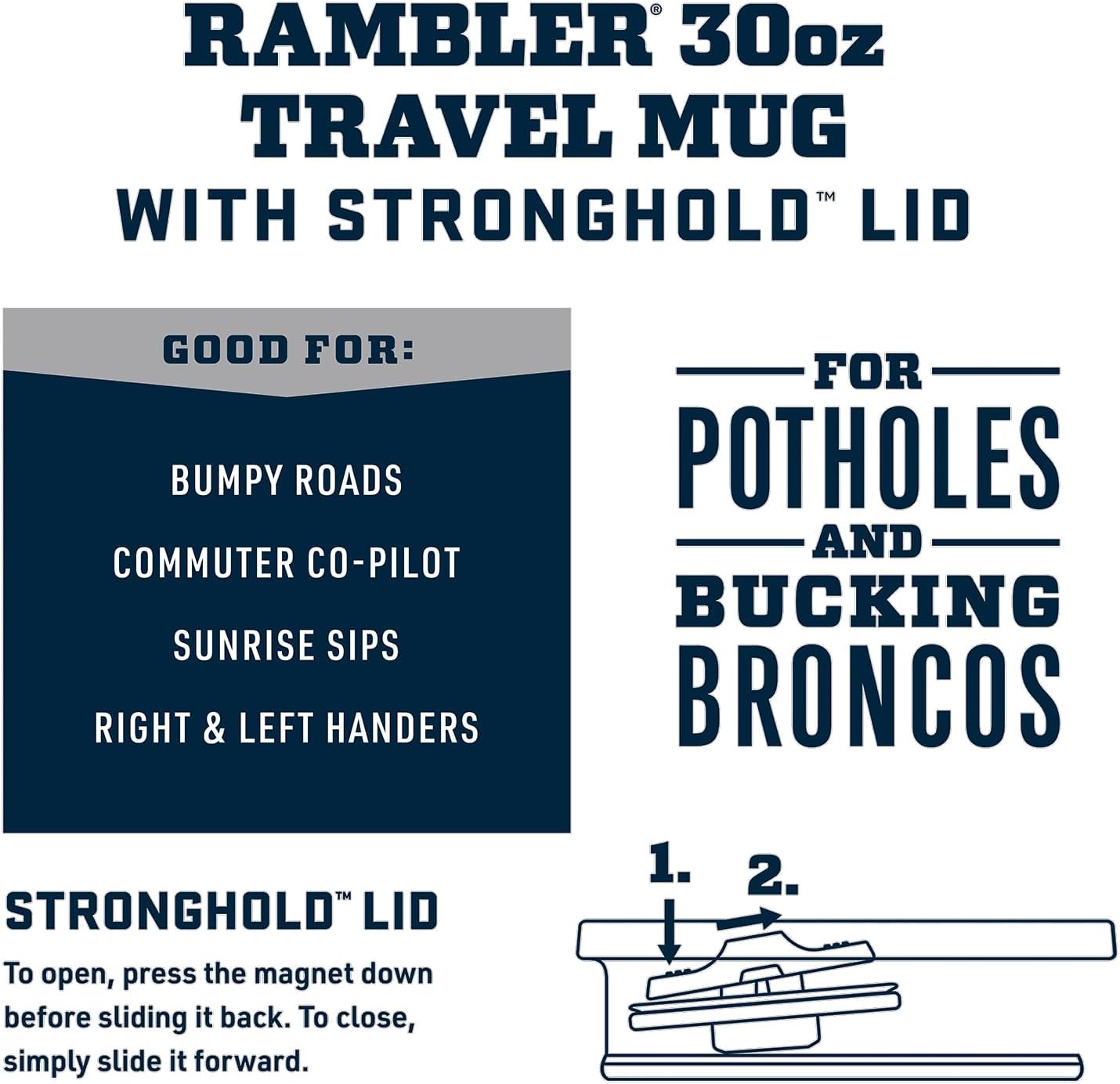 YETI Rambler 30 oz Travel Mug - Stainless Steel, Vacuum Insulated with Stronghold Lid