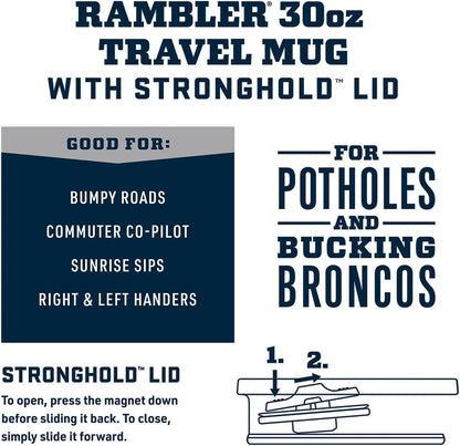 YETI Rambler 30 oz Travel Mug - Stainless Steel, Vacuum Insulated with Stronghold Lid