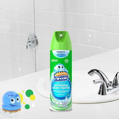 Scrubbing Bubbles Bathroom Cleaner - Foaming Disinfectant for Grime Removal | Rainshower Scent, 20oz