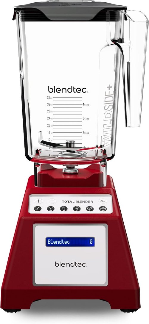 Blendtec Total Classic Original Blender - Professional-Grade 90 oz WildSide+ Jar - 6 Pre-Programmed Cycles - Red