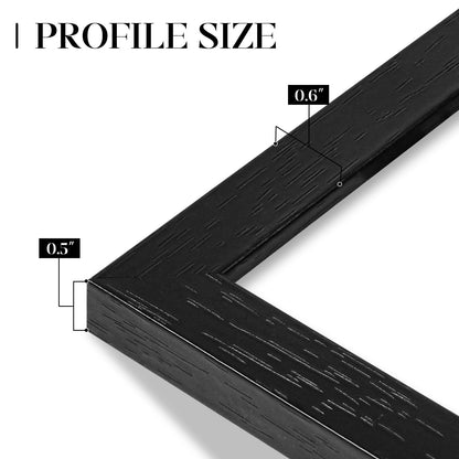 Veelot 8x10 Picture Frame Set of 6 with Shatter-Resistant HD Plexiglass - Use as 5x7 Frame with Mat or Display 8x10 Photo Without Mat - Thin Border Picture Frames for Tabletop Display Black