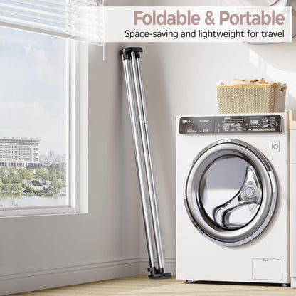 TOOLF Clothes Drying Rack - Foldable Stainless Steel Laundry Rack | Portable Free-Standing Design, Large Capacity