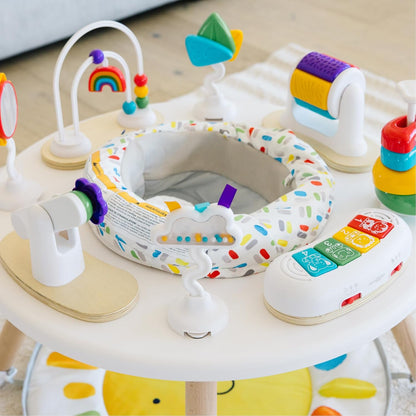 Move2Play 4-in-1 Baby Activity Center - Montessori Design with 8 Interactive Toys | Tummy Time, Exersaucer & Toddler Table | Perfect Gift for 3-12 Months (Sun)