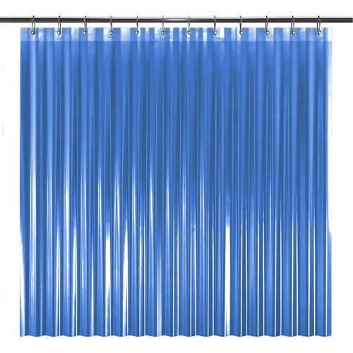 LiBa Bathroom Shower Curtain Premium PEVA Non-Toxic, Blue Clear Waterproof Plastic Shower Curtain Liner with Rust Proof Grommets 8G Bathroom Accessories 72x72