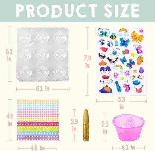 Klever 41 Pcs Easter Egg Decorating Kit - DIY Dye Tablets & Stickers for Kids' Party Fun