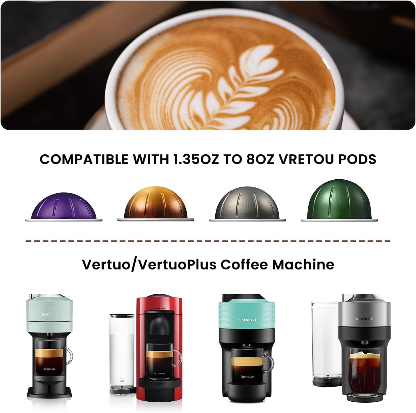 Nespresso Reusable Double Pods Kit - Refillable Coffee Pods with 52 Foil Seals for Espresso Machines