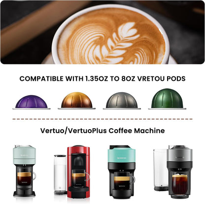 Nespresso Reusable Double Pods Kit - Refillable Coffee Pods with 52 Foil Seals for Espresso Machines