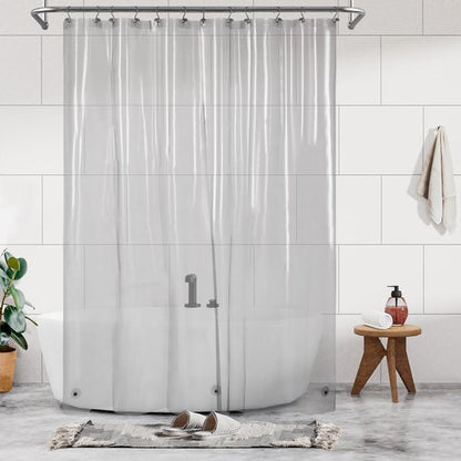 Barossa Design Extra Long Clear Black Shower Curtain Liner with 3 Magnets - 72" x 84" XL, Waterproof PEVA Lightweight Shower Liner for Bathroom, PVC Free, Metal Grommets - Clear Black, 72x84