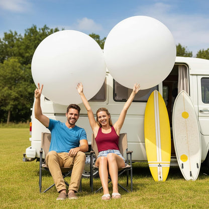 RUBFAC 36 Inch White Giant Latex Balloons - Perfect for Weddings, Birthdays & Photo Shoots