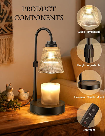 Skiennix Candle Warmer Lamp - Dimmable Timer & Adjustable Height for Jar Candles | Perfect Home Decor Gift