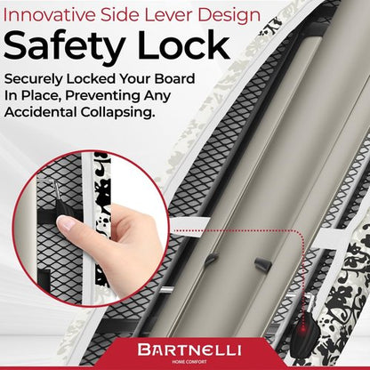 Bartnelli Pro Luxury Ironing Board - Extra Wide 51x19" Surface, Adjustable Height, Foldable Design, Premium Aluminum