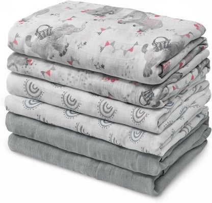 Graceful Baby Burp Cloths - Large 27 x 27 Inches | 6 Pack Muslin Burping Rags for Newborns