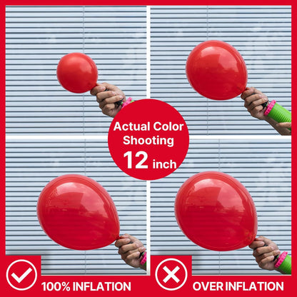 PartyWoo Red Helium Balloons - 50pcs 12 Inch for Birthday, Graduation & Party Decorations