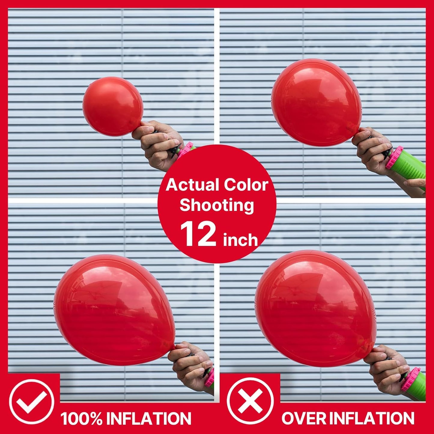 PartyWoo Red Balloons - 120-Piece Arch Kit with Various Sizes for Birthday & Graduation Decor