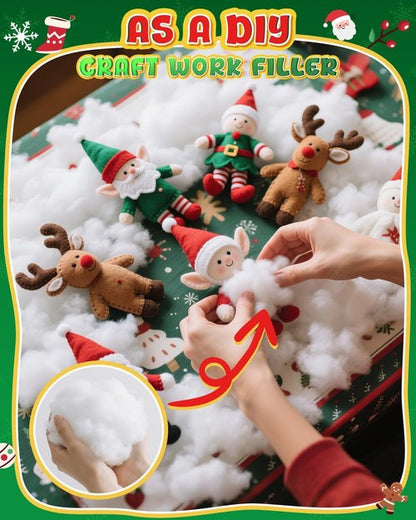 Fluffy Fake Snow | 35.27oz Cotton Artificial Snow for Christmas Decor & Winter Parties