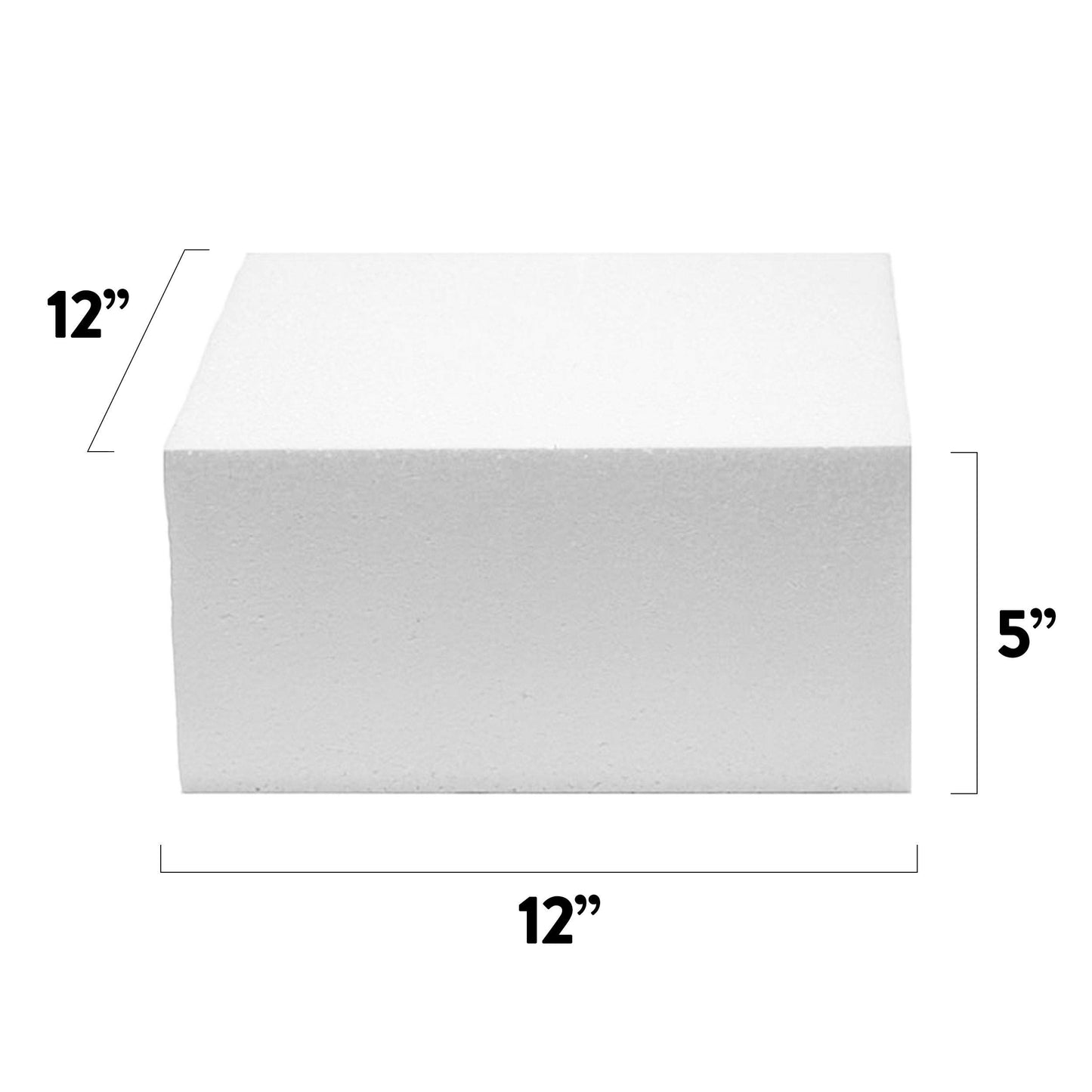 Global Sugar Art Cake Dummy Square, 12 x 12 x 5 Inches