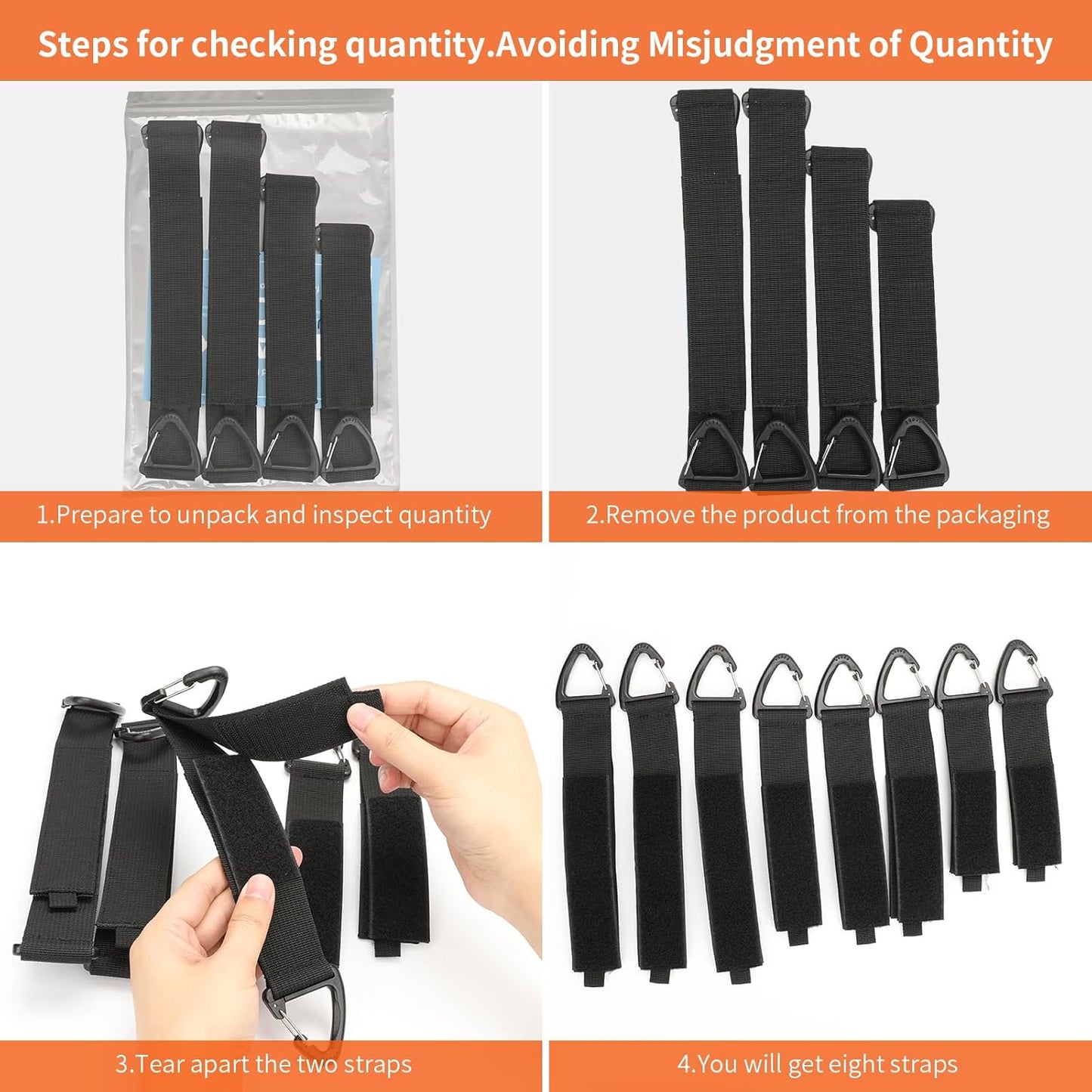 Skiennix Extension Cord Organizer - 8 Pack Heavy-Duty Storage Straps for Cables & Hoses | Triangle Buckle Design