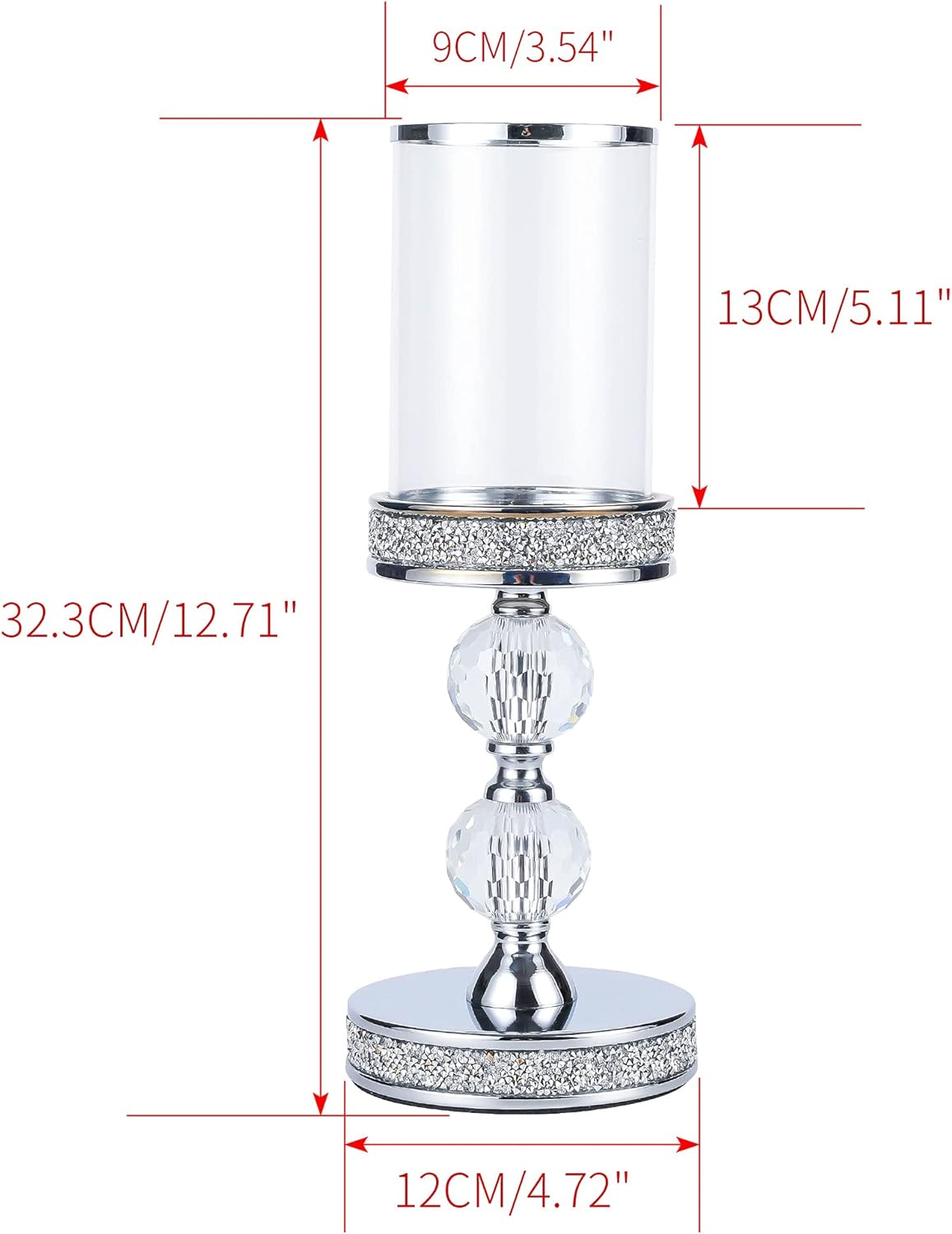 Skiennix Crystal Candle Holders - Elegant Pillar Candlesticks for Weddings & Home Decor | Perfect Centerpieces