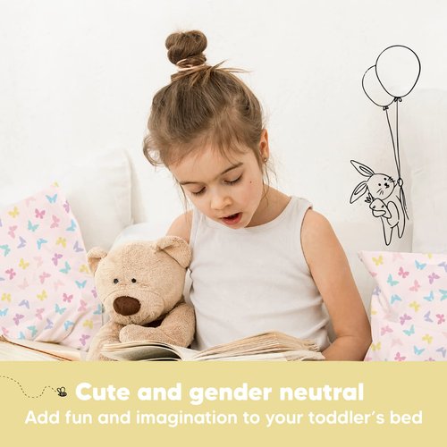 Toddler Pillow with Pillowcase - 13x18 My Little Dreamy Kids Travel Bed Pillows for Sleeping, Organic Cotton Small Pillowcase, Soft & Breathable, Machine Washable, Toddlers 2-5 years old (Flutter)