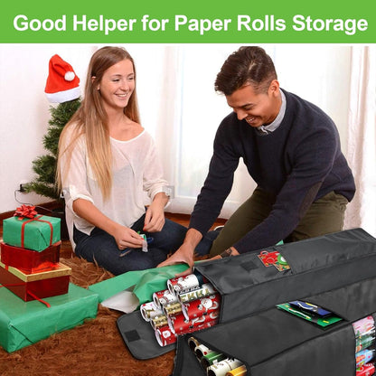 Newbob Gift Wrapping Storage Bag - Heavy Duty Waterproof Organizer for Up to 30 Rolls, 41" with Zipper & Pockets